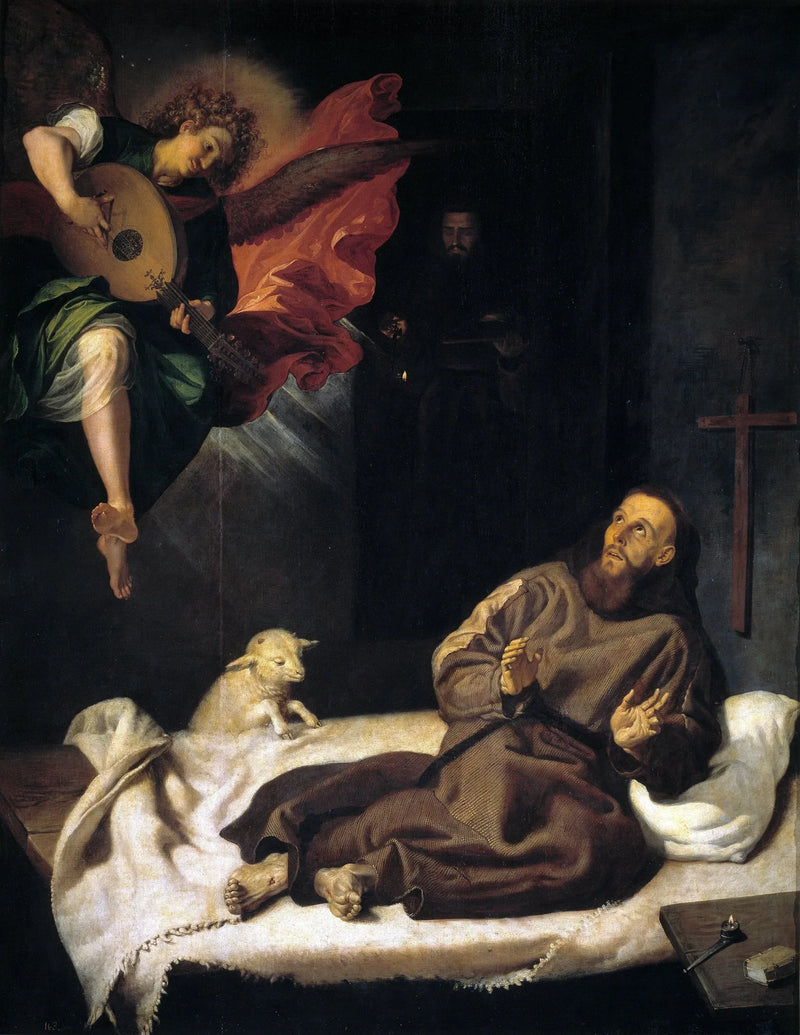 Saint François tröstad av en ängel - Francisco Ribalta