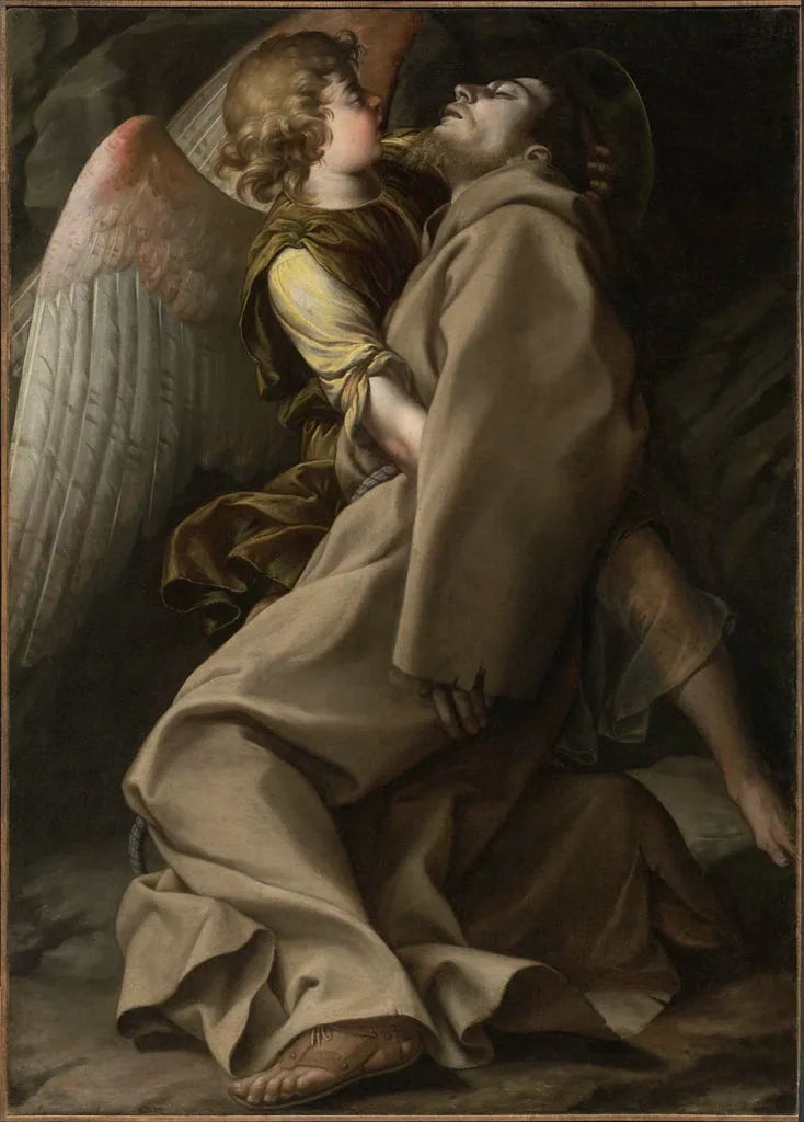 Saint François stödd av en ängel - Orazio Gentileschi