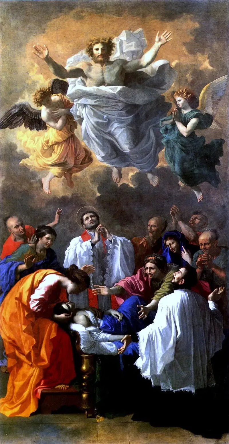 Saint François-Xavier återupplivar en invånares dotter i Cangoxima, Japan - Nicolas Poussin