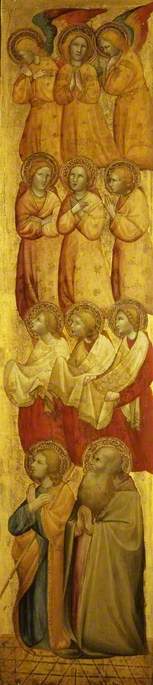 Saint Jacques och (?) Saint André med änglar - Olivuccio di Ciccarello