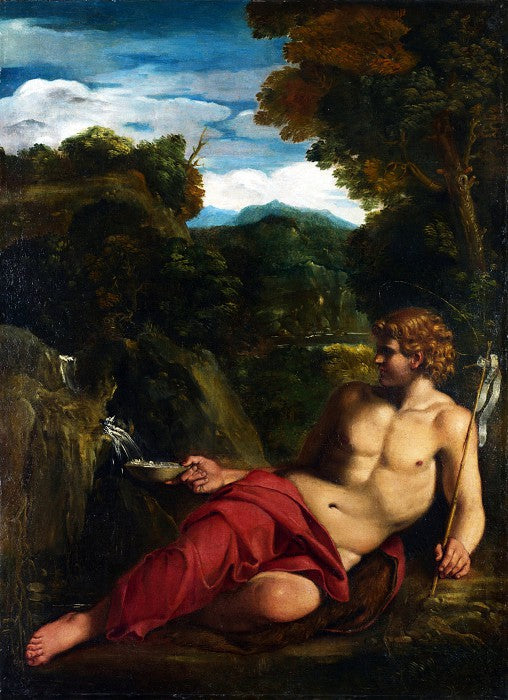 Saint Jean-Baptiste sittande i öknen - Annibale Carracci
