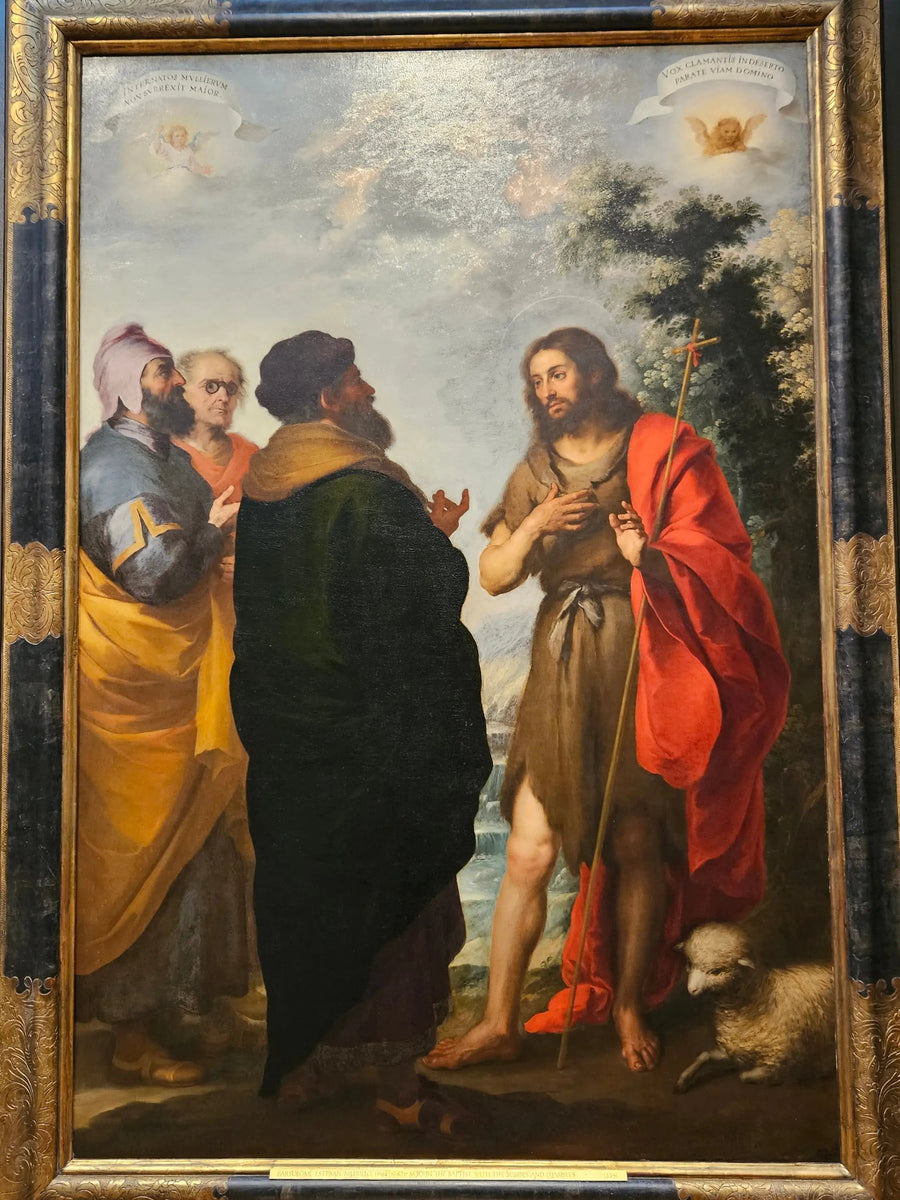 Saint Jean-Baptiste med skrivare och fariséer - Bartolomé Esteban Murillo