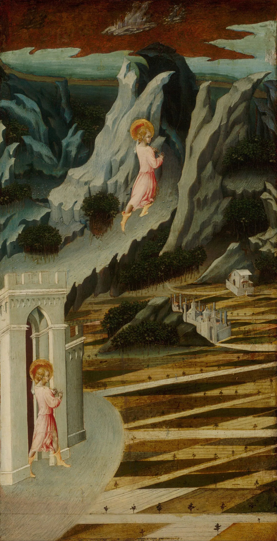 Saint Jean-Baptiste som går in i öknen - Giovanni di Paolo