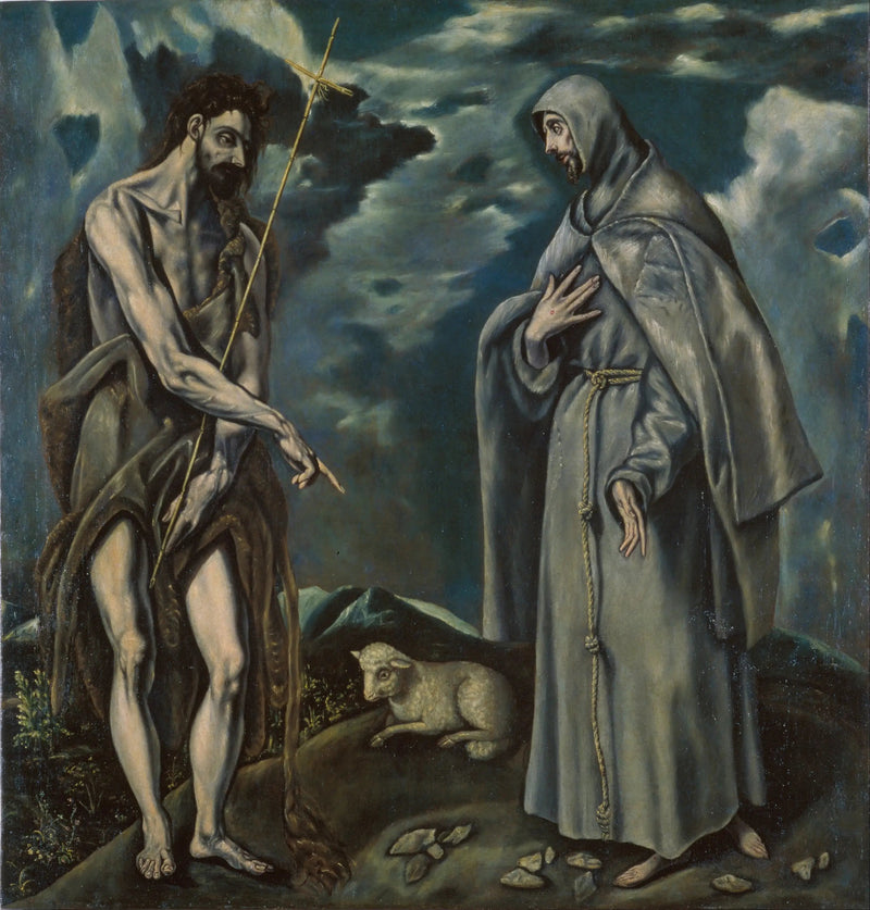 Sankt Johannes Döparen och Sankt Franciskus av Assisi - El Greco