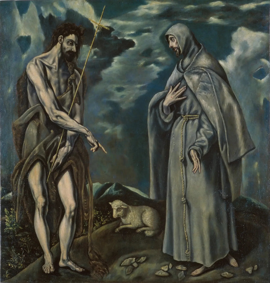 Sankt Johannes Döparen och Sankt Franciskus av Assisi - El Greco