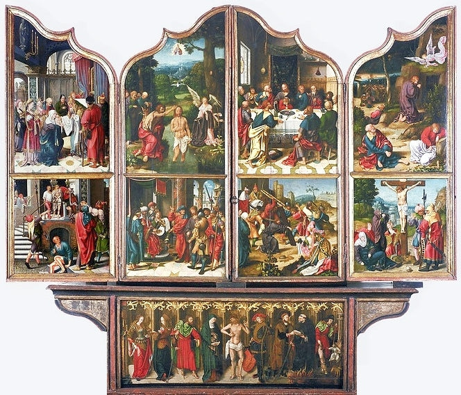 Saint-Jean-Baptiste och Saint Renaud (detalj). - Joos van Cleve