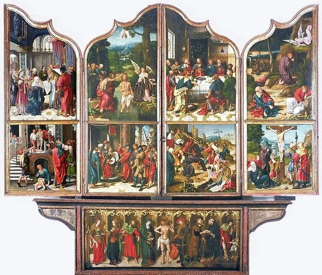 Saint-Jean-Baptiste och Saint Renaud (detalj). - Joos van Cleve