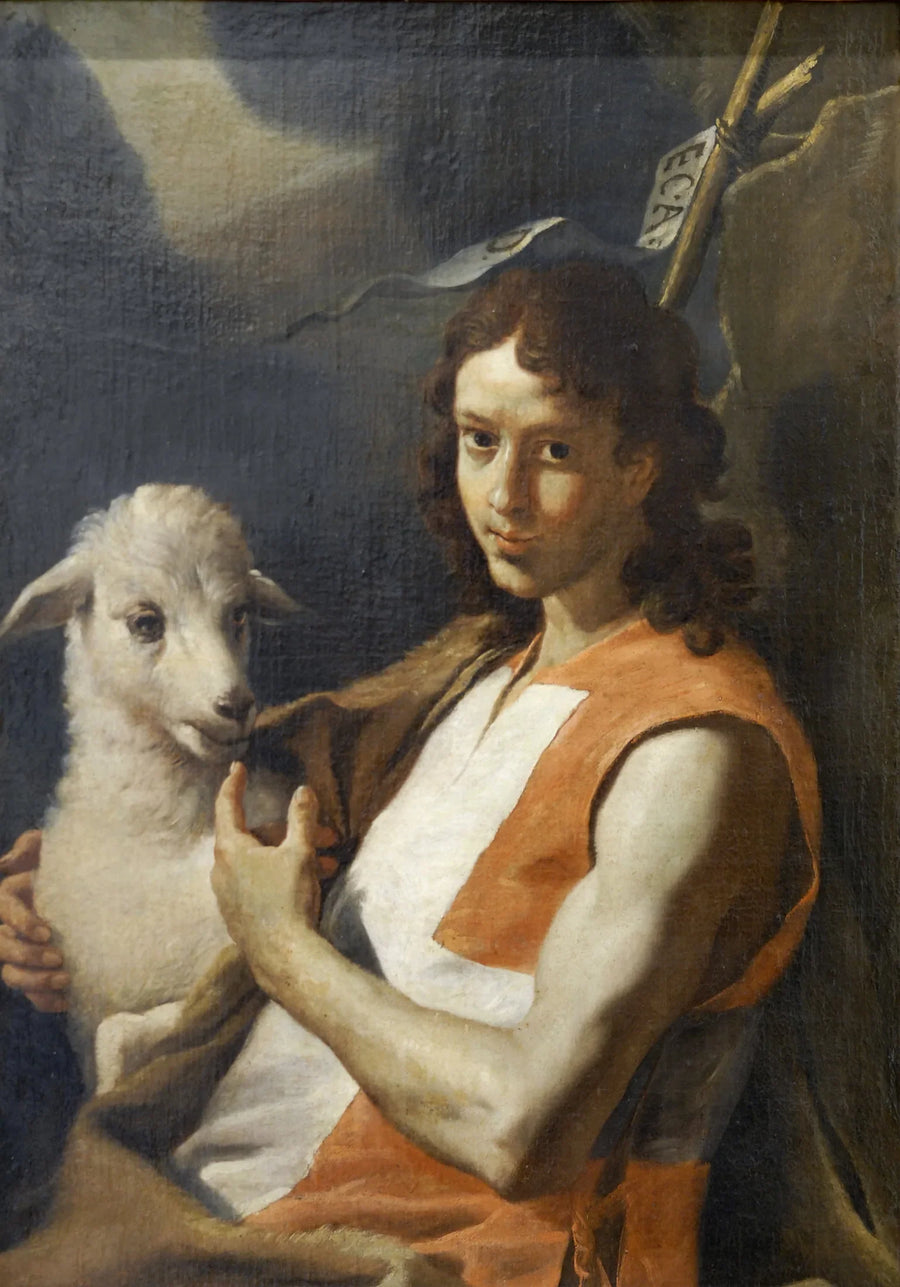 Saint Jean-Baptiste bär den röda tabarden från Sankt Johannesorden - Mattia Preti