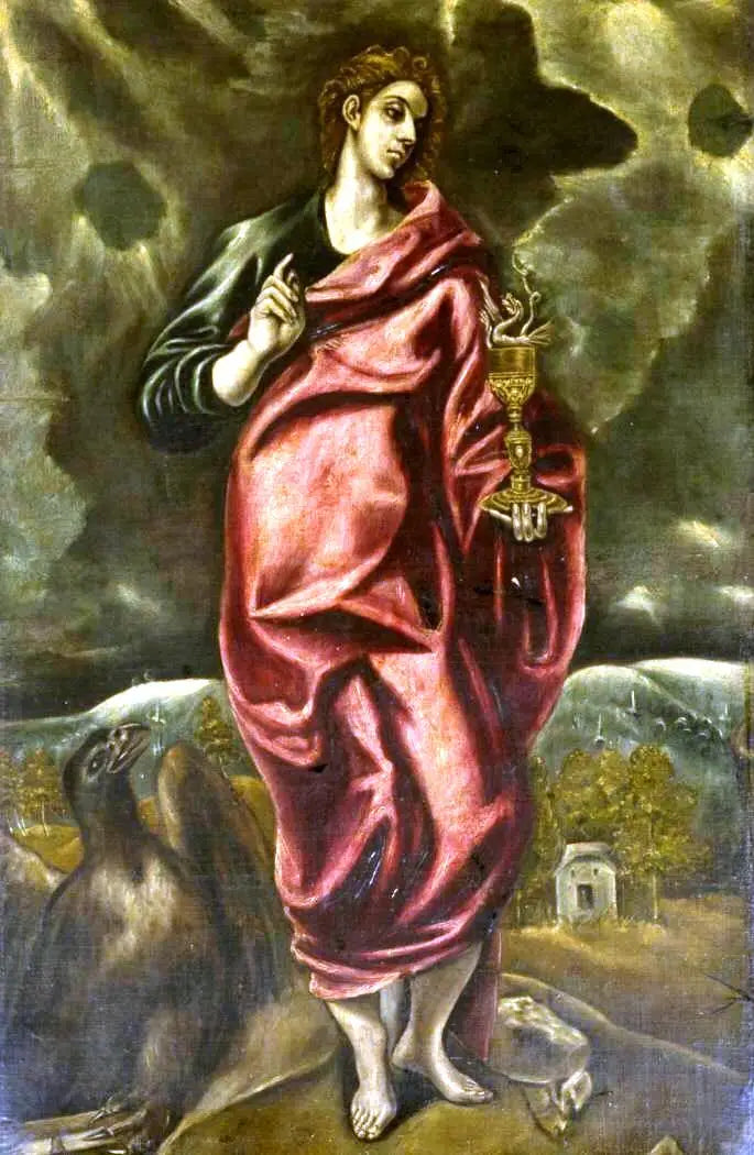 Sankt Johannes Evangelisten i stående position - El Greco