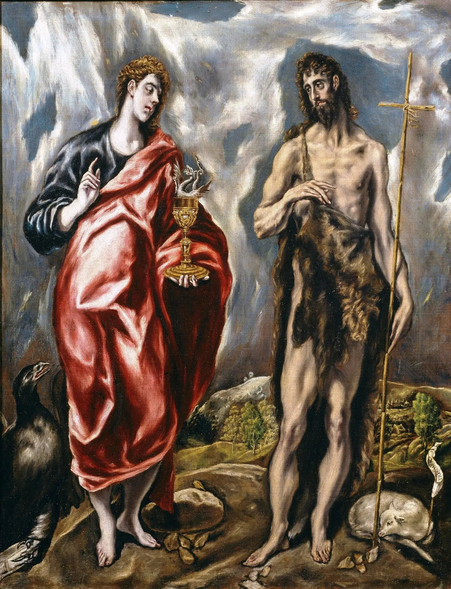 Sankta Johannes Evangelisten och helige Johannes Döparen - El Greco