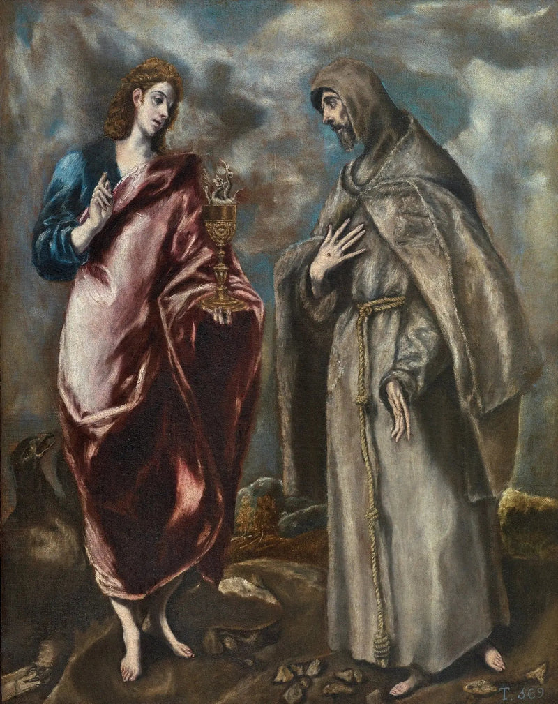 Sankt Johannes Evangelisten och Sankt Franciskus av Assisi - El Greco