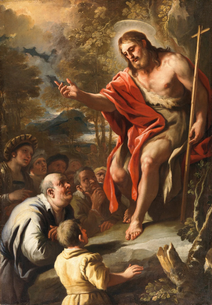 Saint Jean predikar i öknen - Luca Giordano