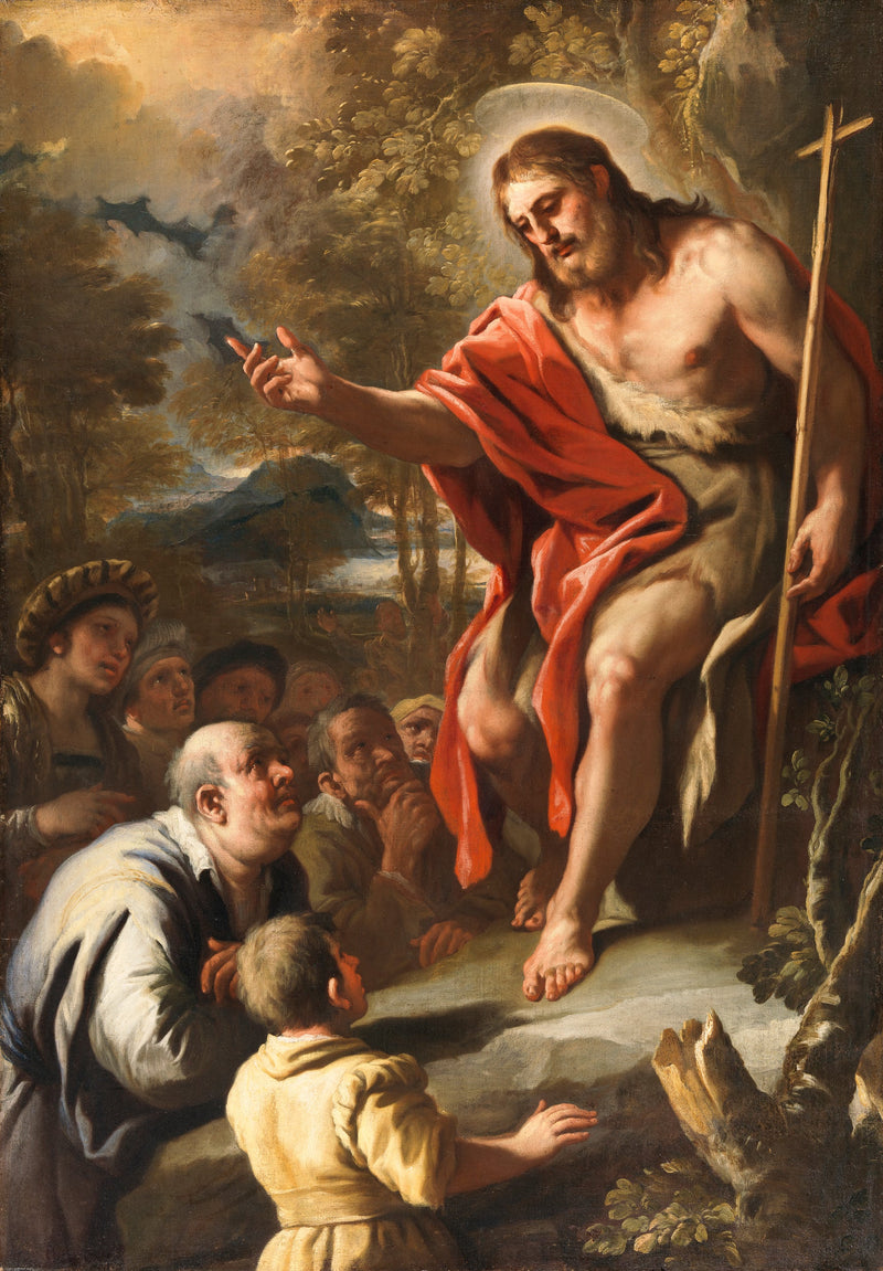 Saint Jean predikar i öknen - Luca Giordano