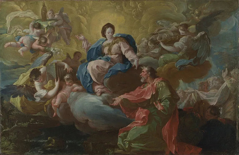 Saint Jean besökt av Jungfru Maria - Francisco Bayeu