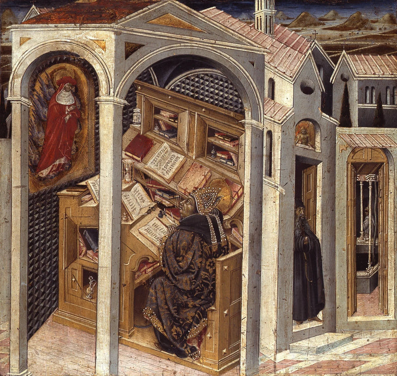 Saint Jérôme som uppenbarar sig för Saint Augustin.jpg - Giovanni di Paolo