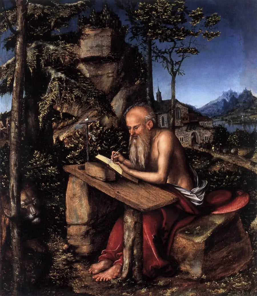 Saint Jérôme i landskap - Lucas Cranach den äldre
