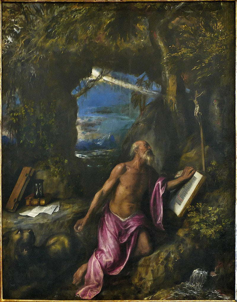Heliga Jerome i botgöring - Titian