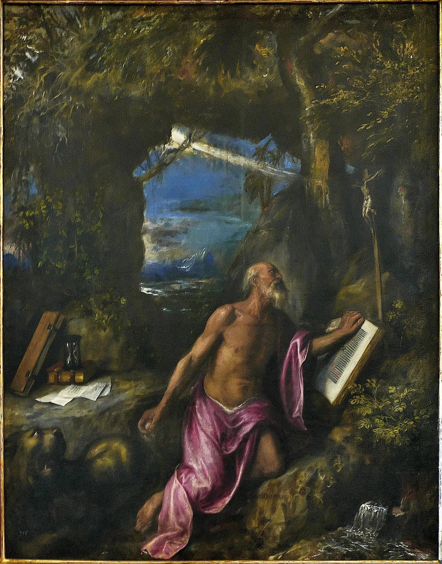 Heliga Jerome i botgöring - Titian