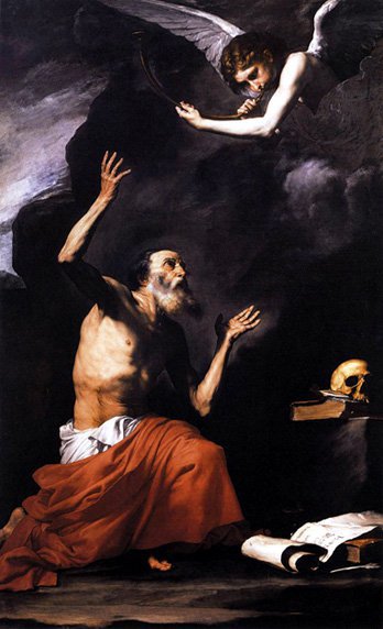 Sankt Hieronymus och Domens ängel - Jusepe de Ribera