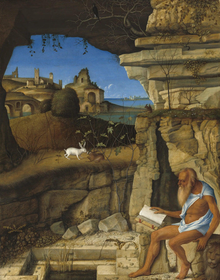 Saint Jérôme läsande på landet - Giovanni Bellini