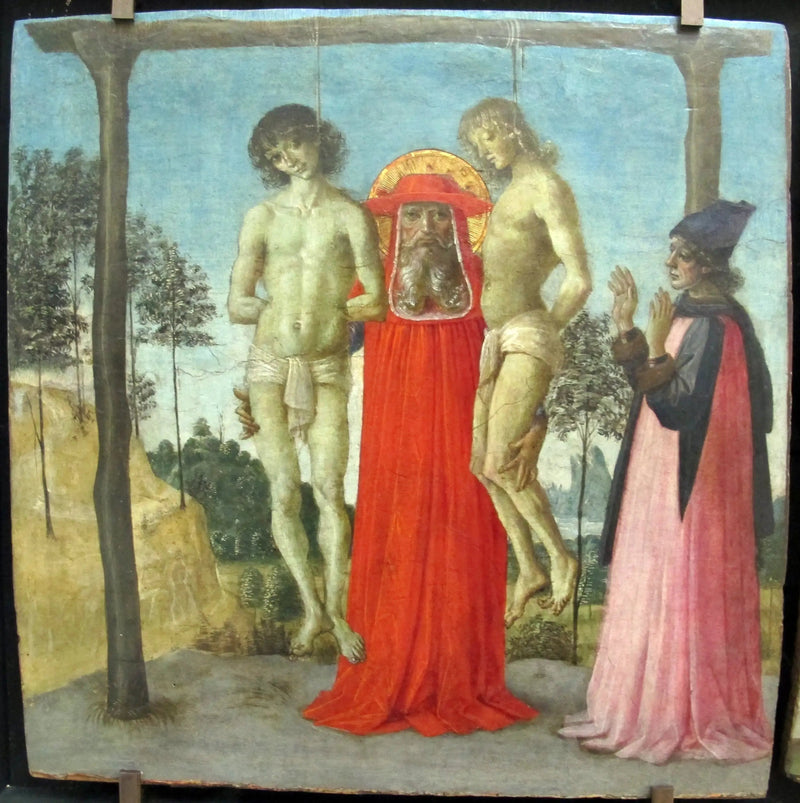 Saint Jérôme som stöder två unga hängda - Pietro Perugino