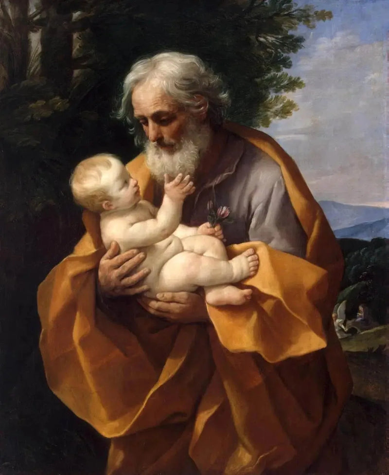 Sankt Josef med Jesusbarnet i sina armar - Guido Reni