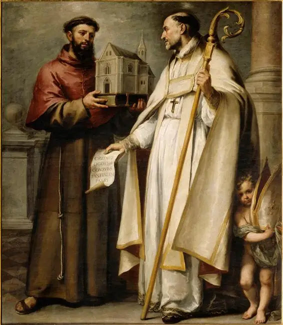 Saint Léandre och Saint Bonaventure - Bartolomé Esteban Murillo