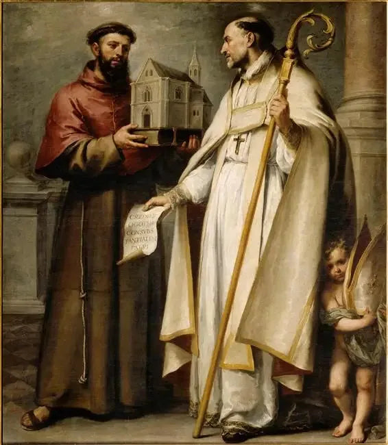 Saint Léandre och Saint Bonaventure - Bartolomé Esteban Murillo