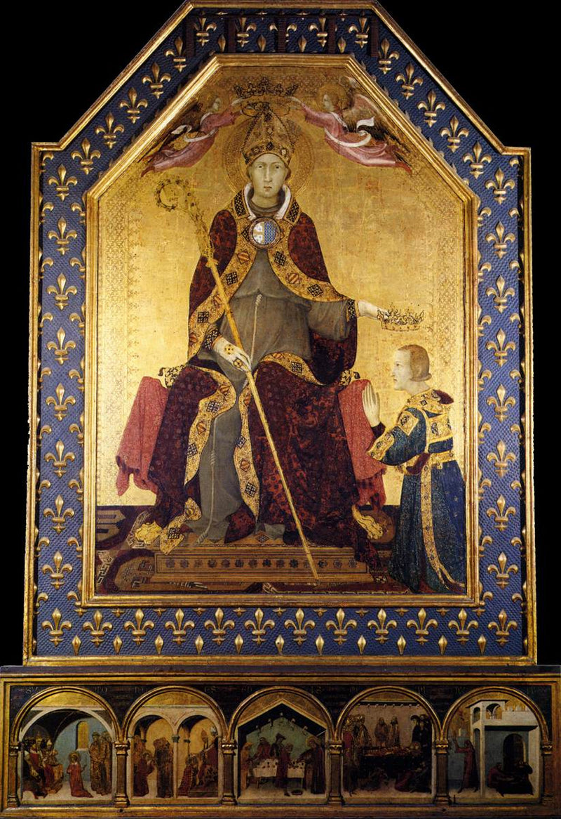 Saint Louis de Toulouse kronor Robert d'Anjou - Simone Martini