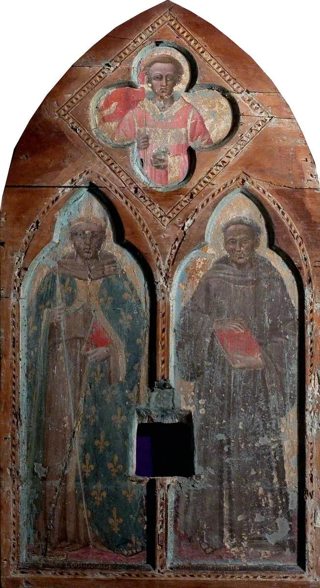 Saint Louis de Toulouse och Saint Antoine de Padoue med Saint Étienne - Spinello Aretino