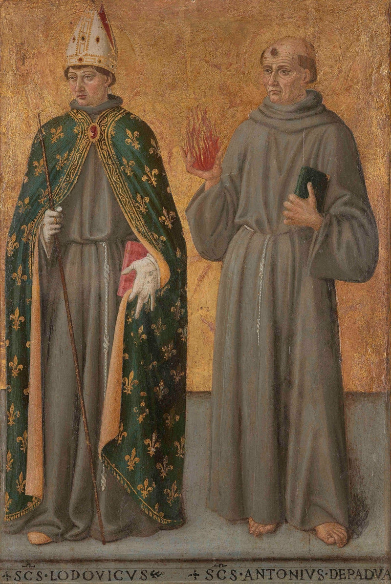 Saint Louis de Toulouse och Saint Antoine de Padoue - Cosimo Rosselli