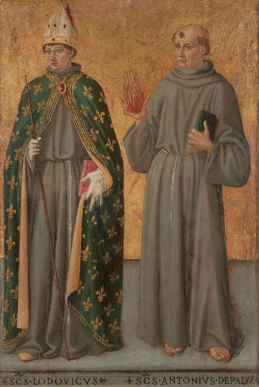 Saint Louis de Toulouse och Saint Antoine de Padoue - Cosimo Rosselli