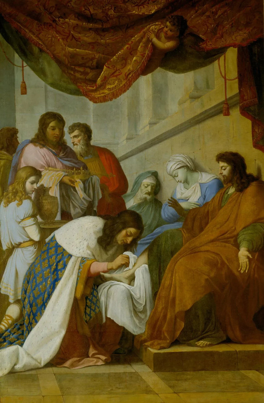 Saint Louis vårdar de sjuka - Eustache Le Sueur