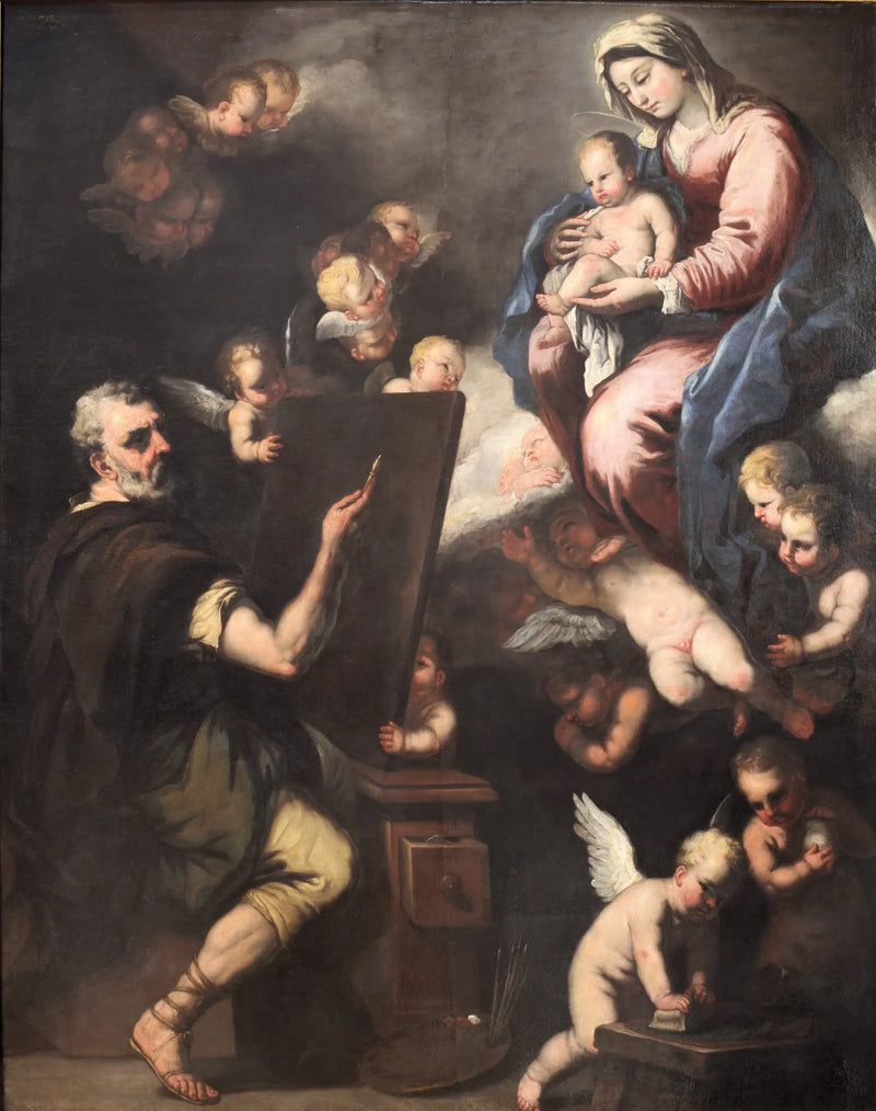 Saint Luc som målar Jungfru Maria - Luca Giordano