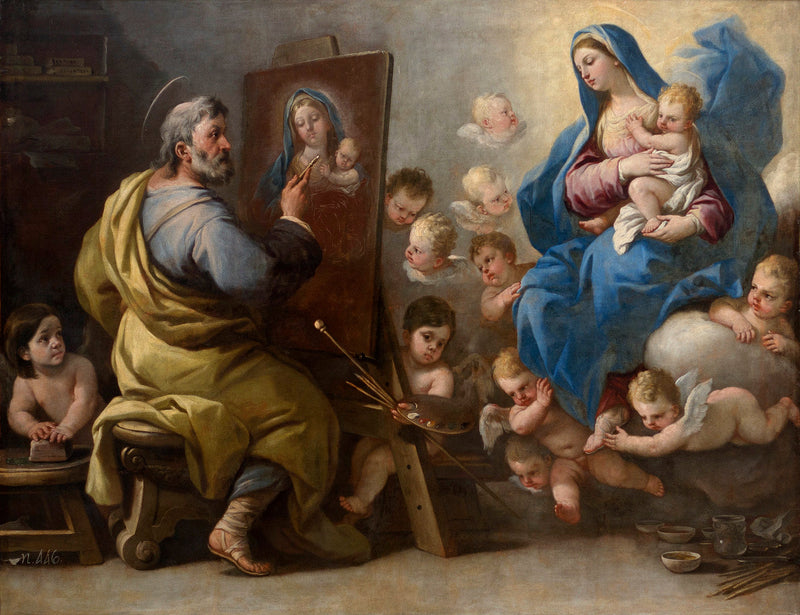 Saint Luc som målar Jungfru Maria - Luca Giordano