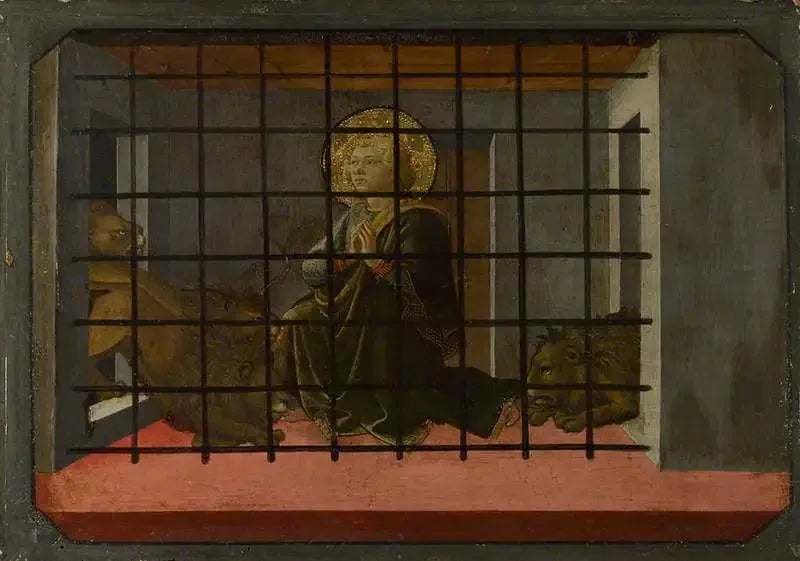 Saint Mamas i fängelse kastad till lejonen - Fra Filippo Lippi