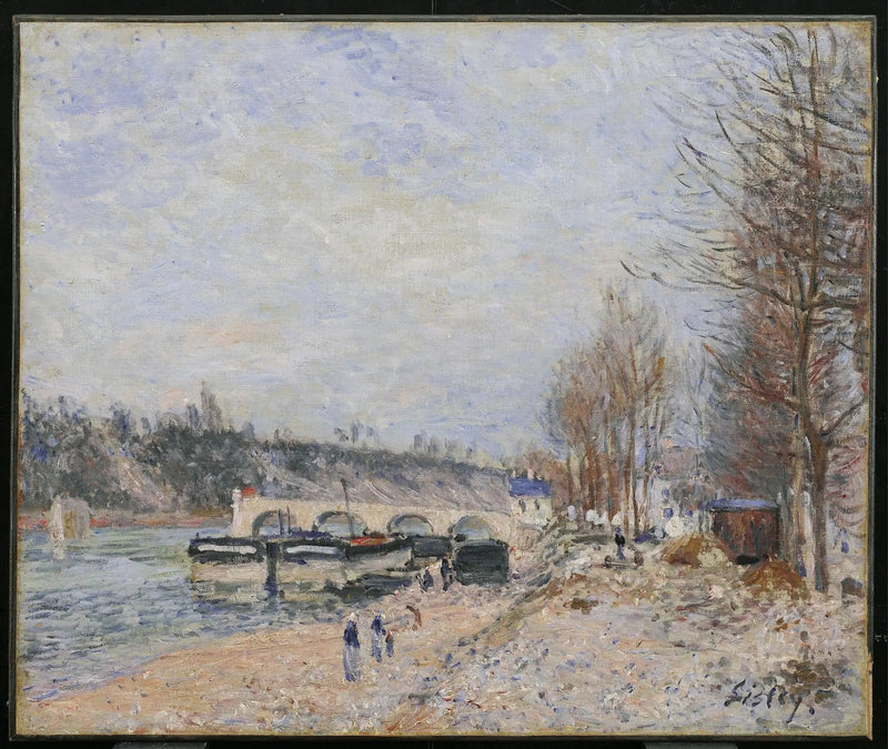 Saint-Mammès, grått väder - Alfred Sisley