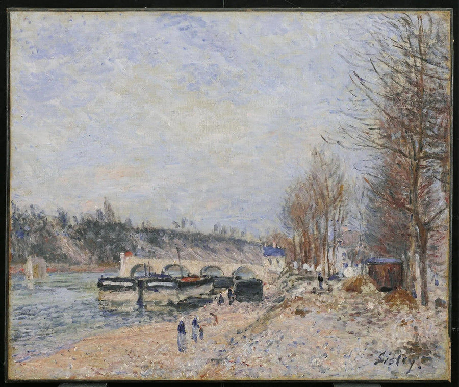 Saint-Mammès, grått väder - Alfred Sisley