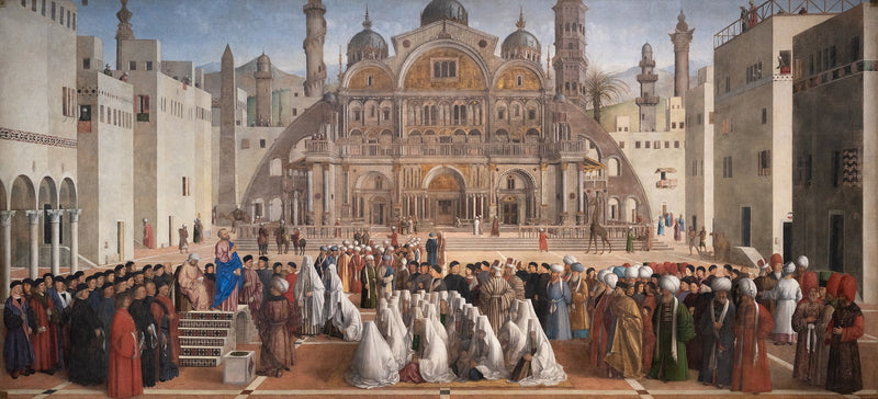 Saint Marc predikar i Alexandria - Giovanni Bellini
