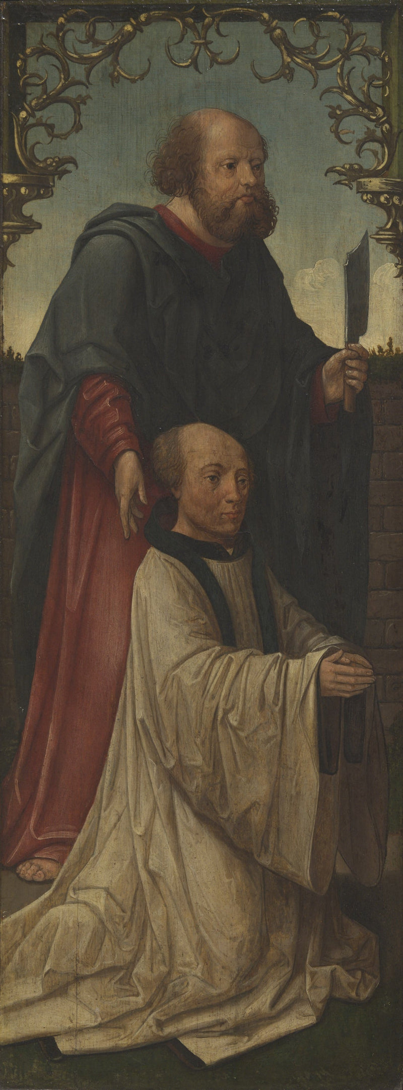 Saint Matthias (?) och en donator; Saint André (på baksidan) - Jacob Cornelisz van Oostsanen
