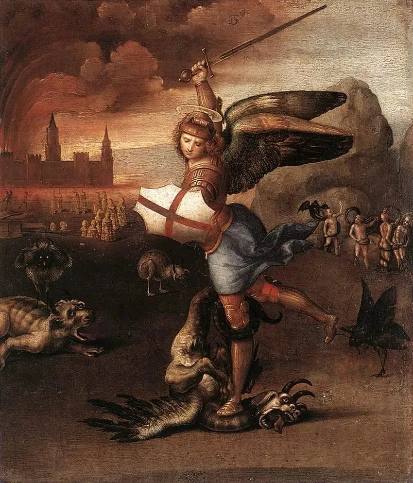 Sankt Mikael och Draken - Raphael Sanzio