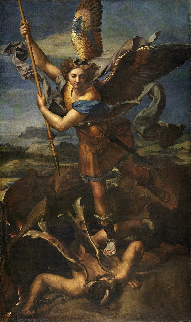 Sankt Mikael som övervinner demonen - Raphael Sanzio