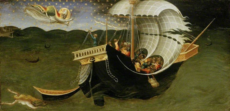 Saint Nicolas de Bari jagar stormen - Bicci di Lorenzo