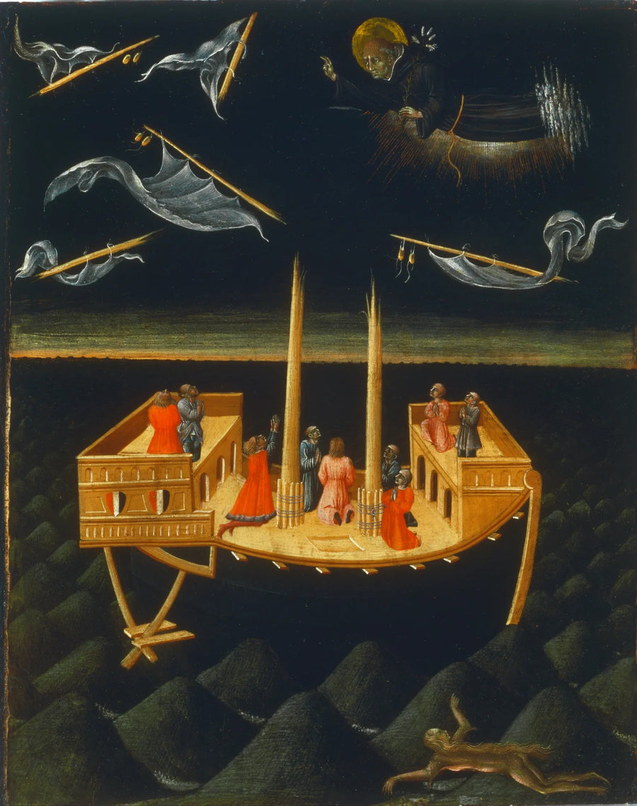 Saint Nicolas de Tolentino som räddar en skeppsbruten - Giovanni di Paolo
