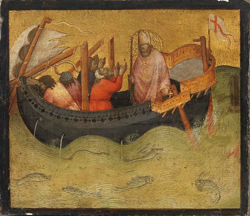 Saint Nicolas och stormen - Agnolo Gaddi