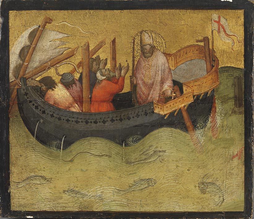 Saint Nicolas och stormen - Agnolo Gaddi