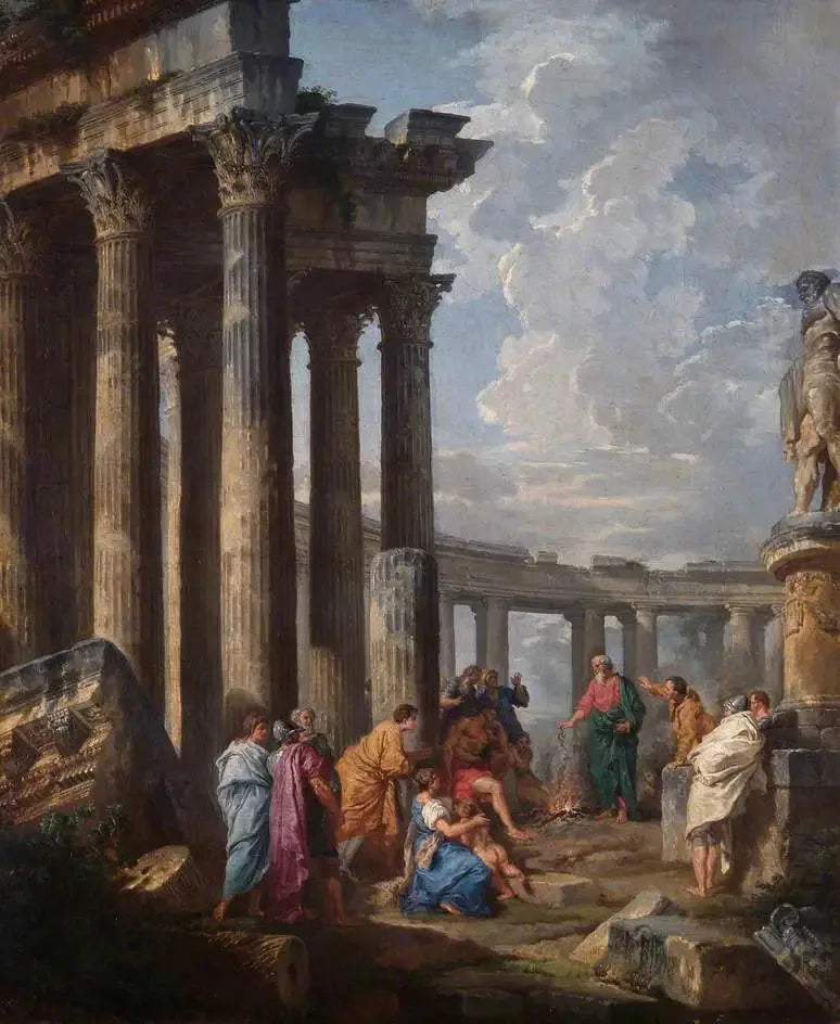 Saint Paul på Malta som gripar ormen - Giovanni Paolo Panini