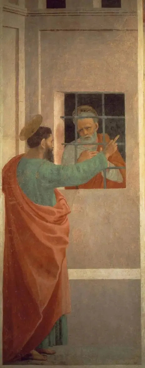 Saint Pierre en prison är besökt av saint Paul - Filippino Lippi