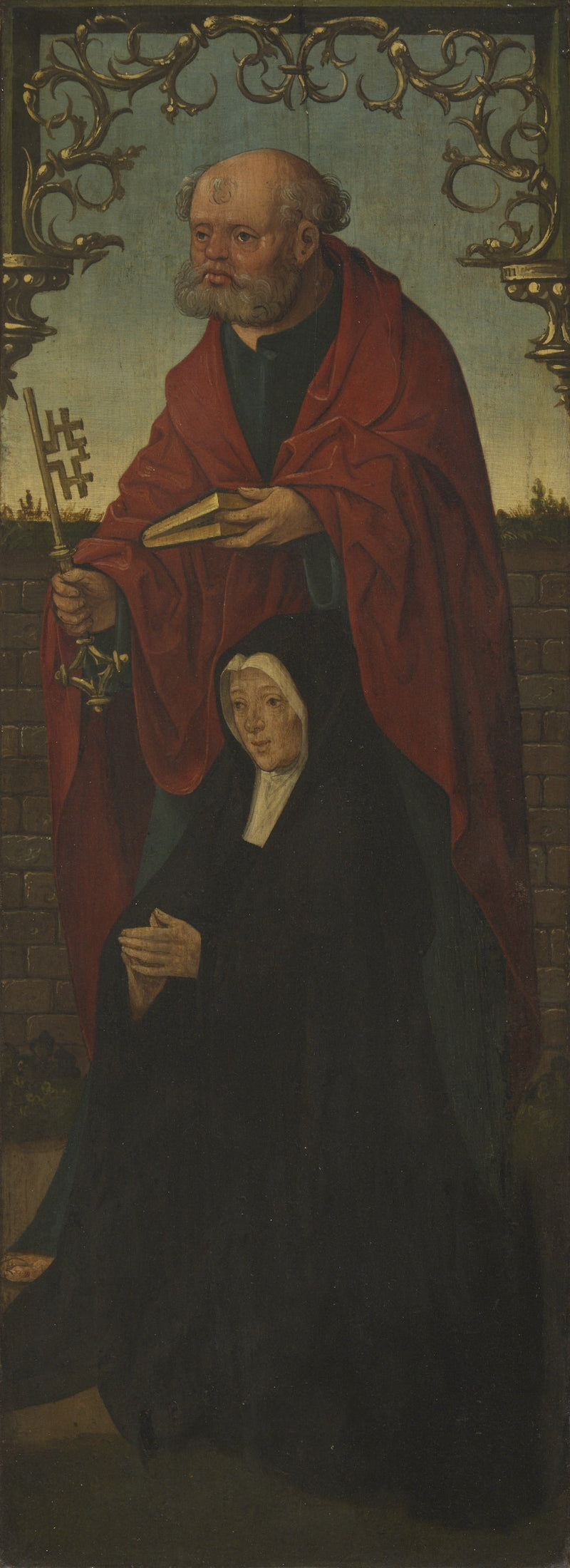 Sankt Pierre och en donator; Sankt Thomas (på baksidan) - Jacob Cornelisz van Oostsanen