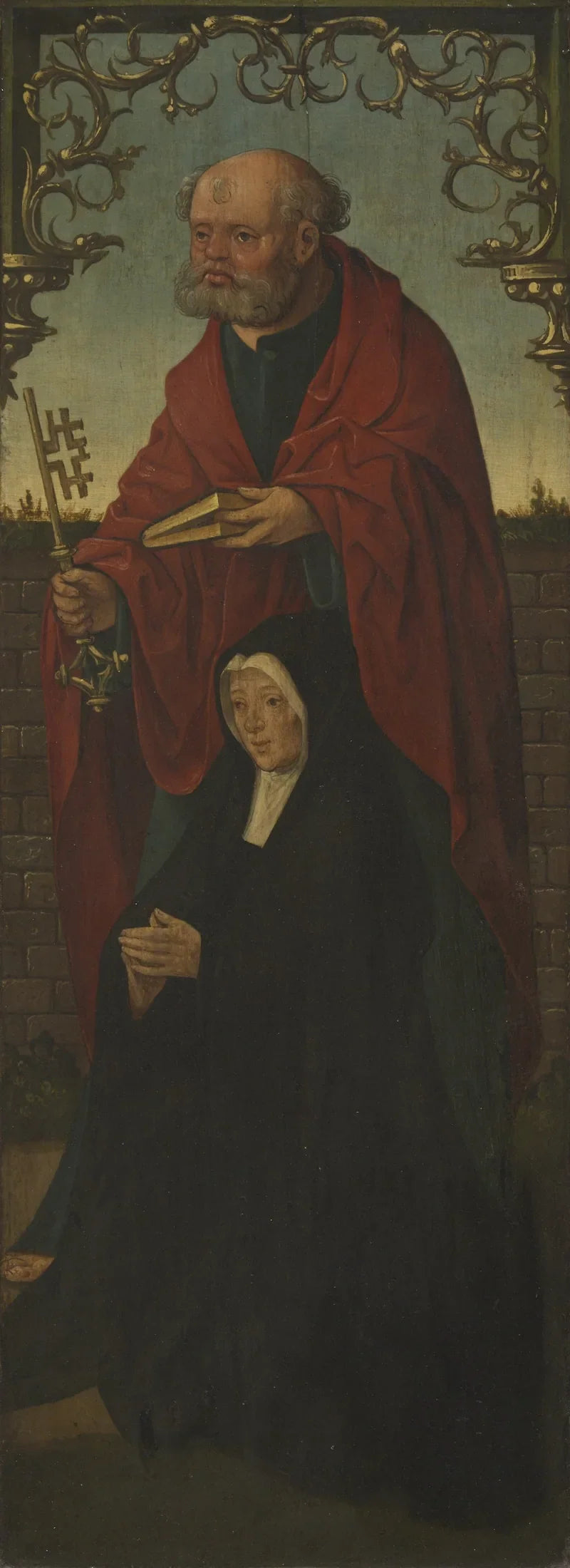 Sankt Pierre och en donator; Sankt Thomas (på baksidan) - Jacob Cornelisz van Oostsanen
